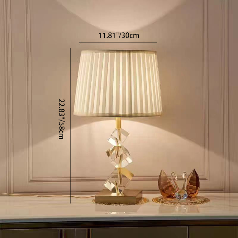 Crystal Bedroom Stacked Irregular Table Lamp