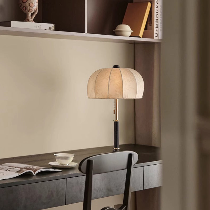 Dome Ash Wood Metal Table Lamp