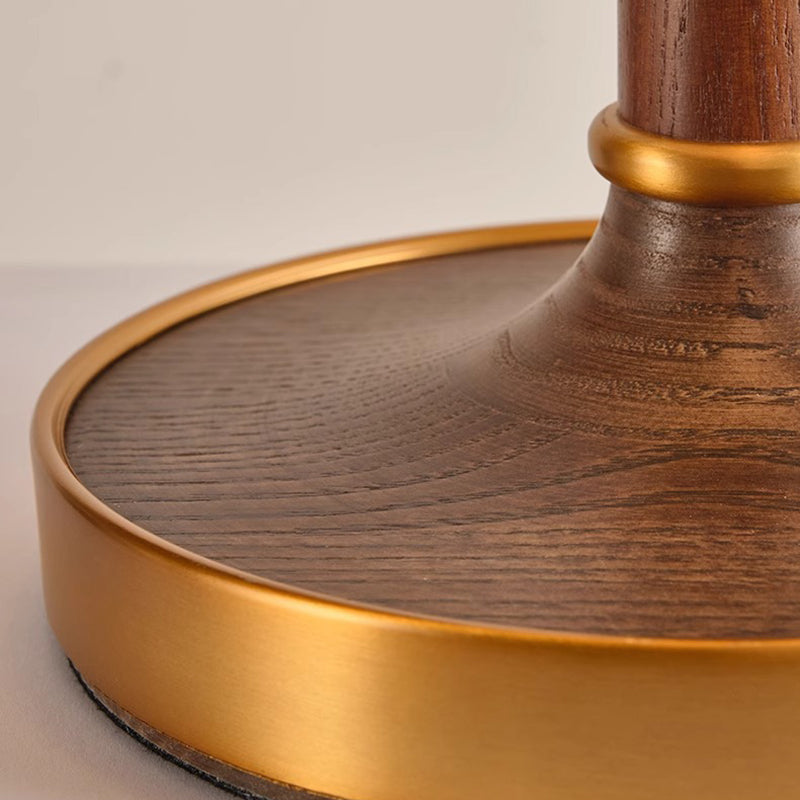 Dome Ash Wood Metal Table Lamp