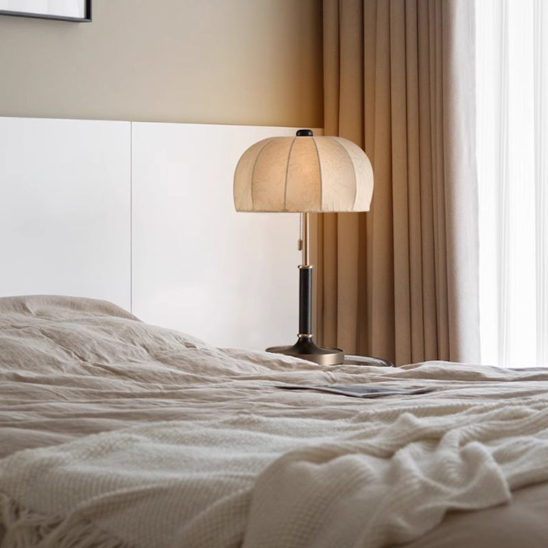 Dome Ash Wood Metal Table Lamp