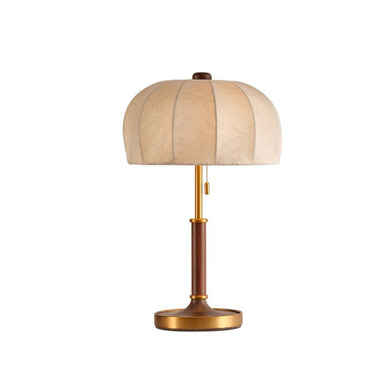 Dome Ash Wood Metal Table Lamp