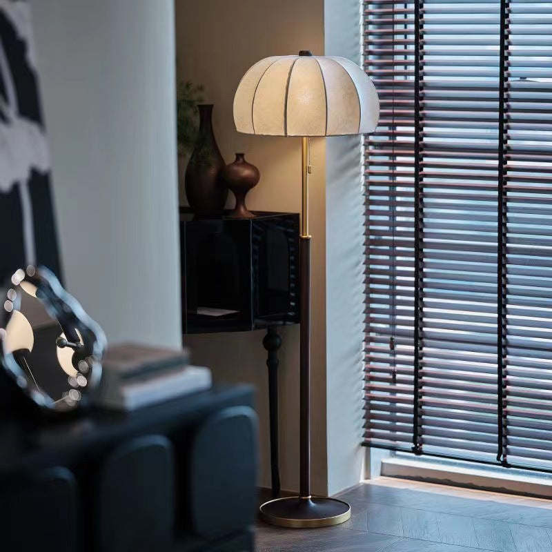 Dome Ash Wood Metal Table Lamp