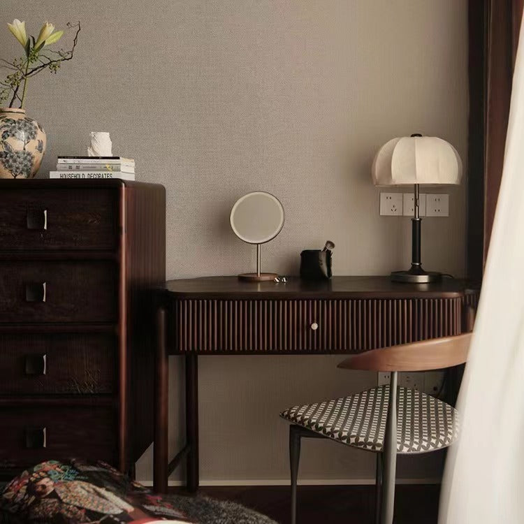 Dome Ash Wood Metal Table Lamp