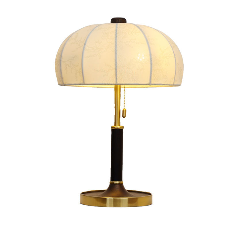 Dome Ash Wood Metal Table Lamp