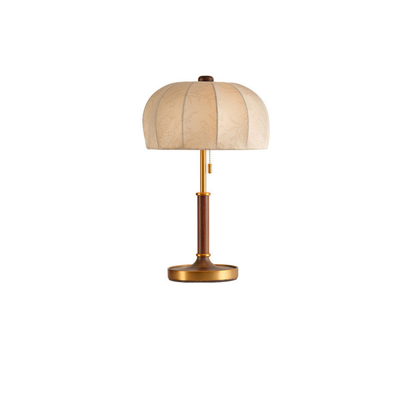Dome Ash Wood Metal Table Lamp
