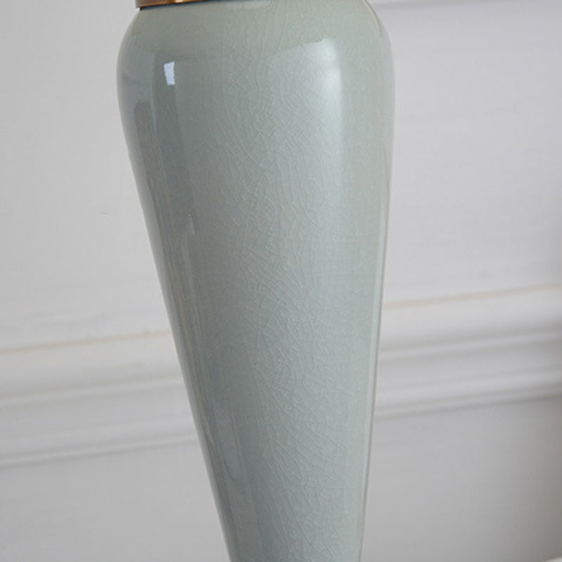 Copper Ceramic Tapered Fabric Table Lamp