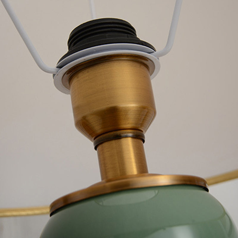 Copper Ceramic Tapered Fabric Table Lamp