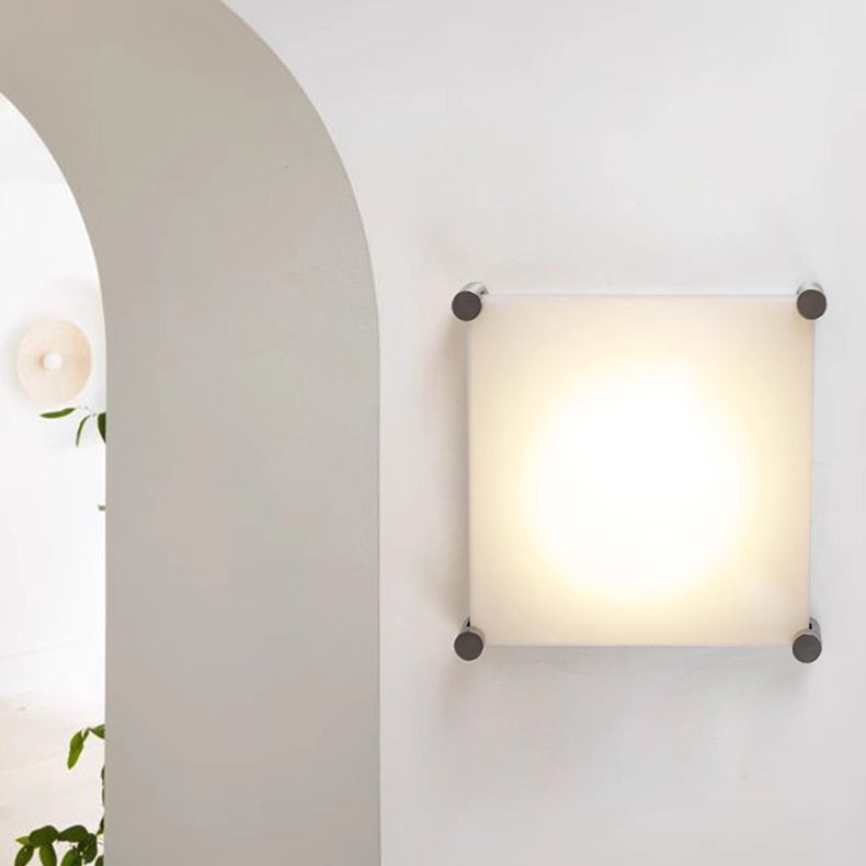 Square Iron Acrylic Raised Wall Lamp