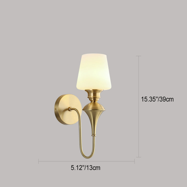 1/2 Copper Glass Tapered Wall Lamp