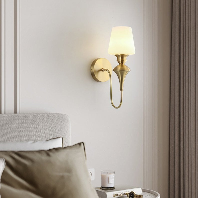 1/2 Copper Glass Tapered Wall Lamp