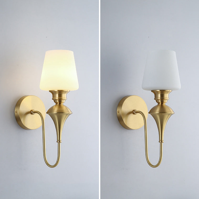 1/2 Copper Glass Tapered Wall Lamp