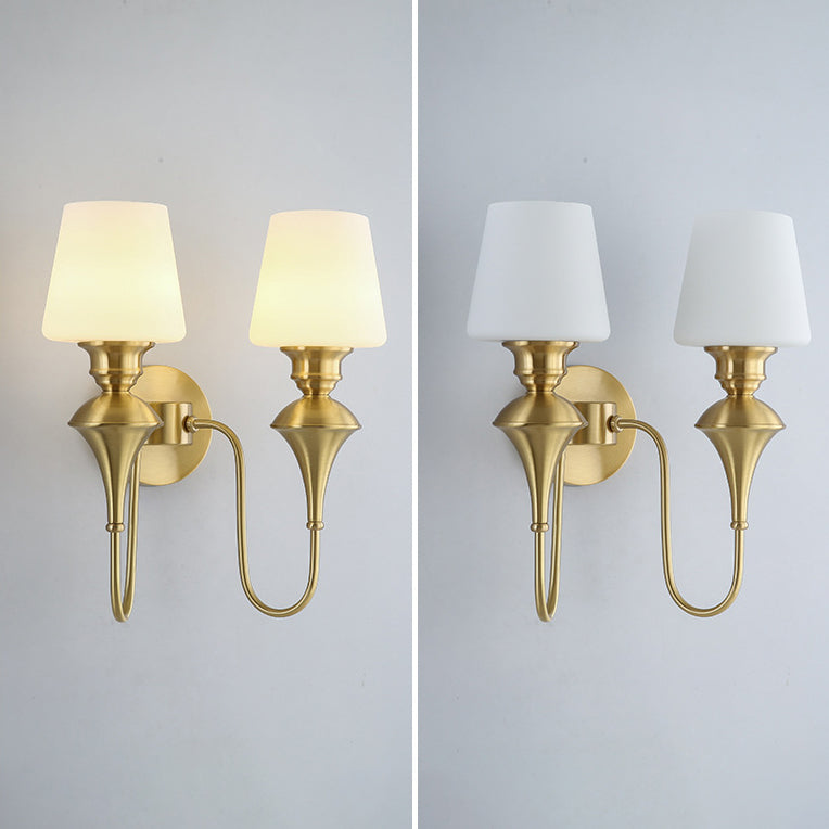 1/2 Copper Glass Tapered Wall Lamp