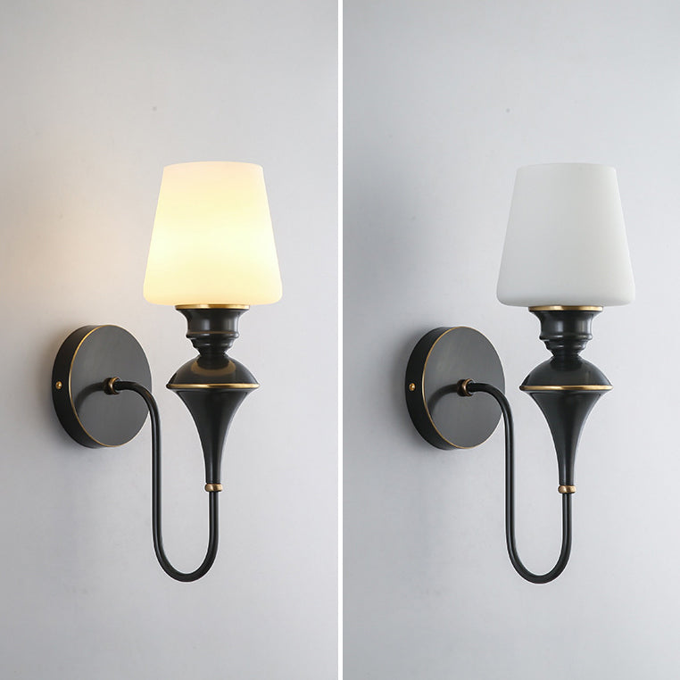 1/2 Copper Glass Tapered Wall Lamp