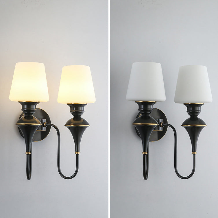 1/2 Copper Glass Tapered Wall Lamp