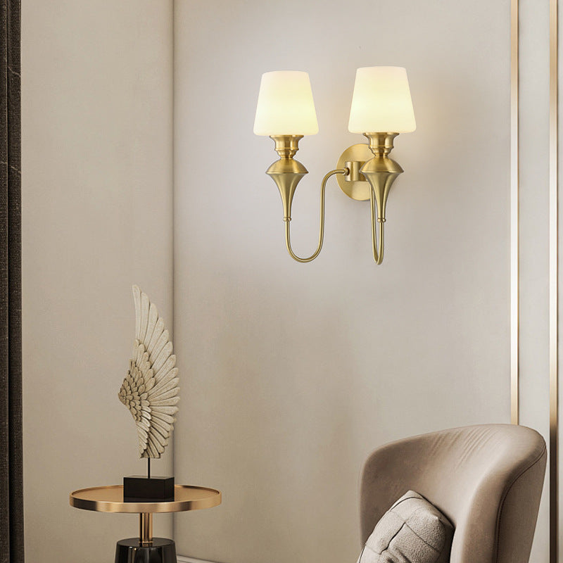 1/2 Copper Glass Tapered Wall Lamp