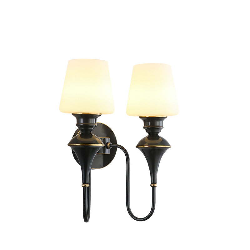 1/2 Copper Glass Tapered Wall Lamp