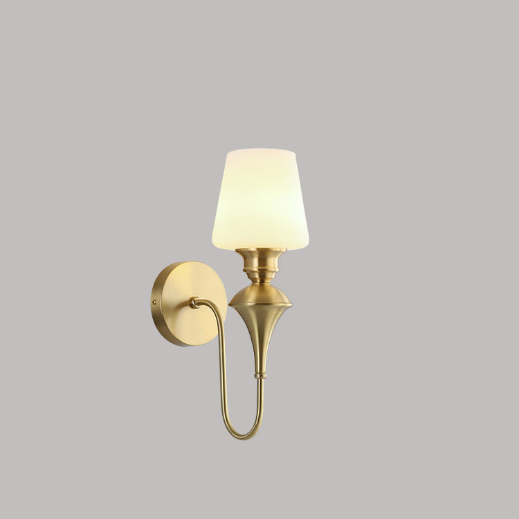 1/2 Copper Glass Tapered Wall Lamp