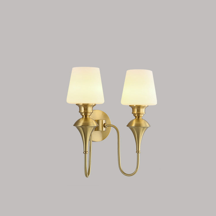 1/2 Copper Glass Tapered Wall Lamp