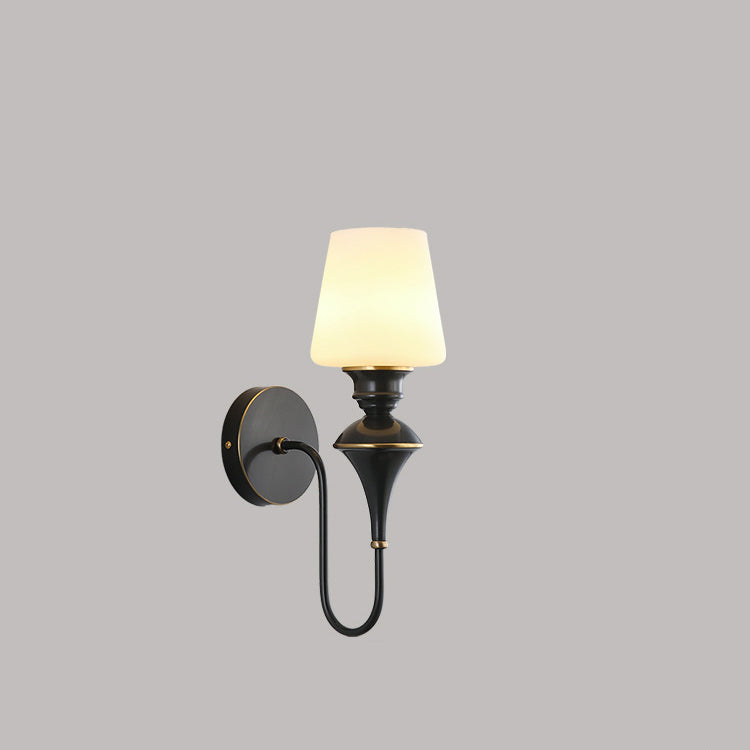1/2 Copper Glass Tapered Wall Lamp