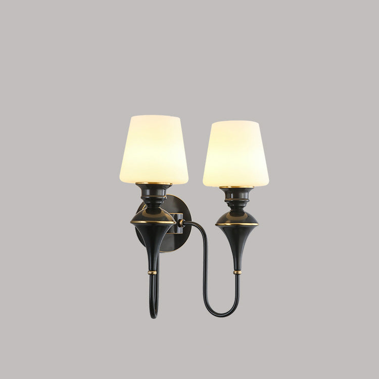 1/2 Copper Glass Tapered Wall Lamp
