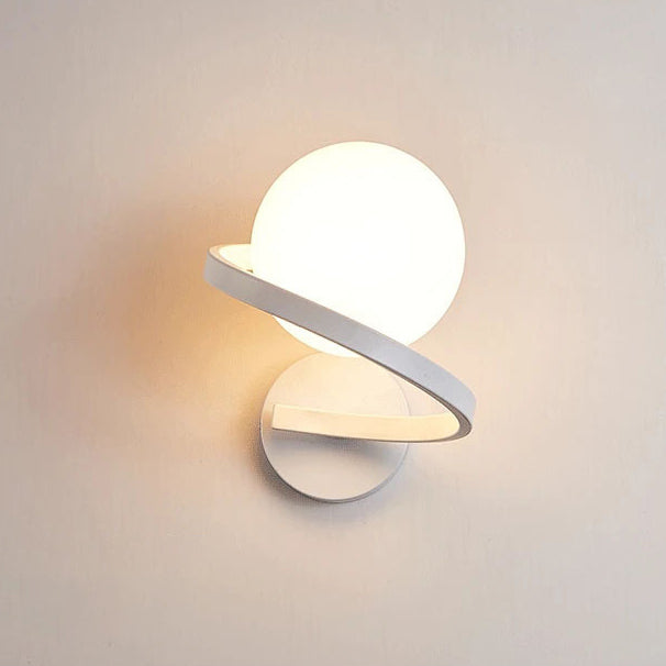Iron Glass Sphere Bedroom Wall Lamp