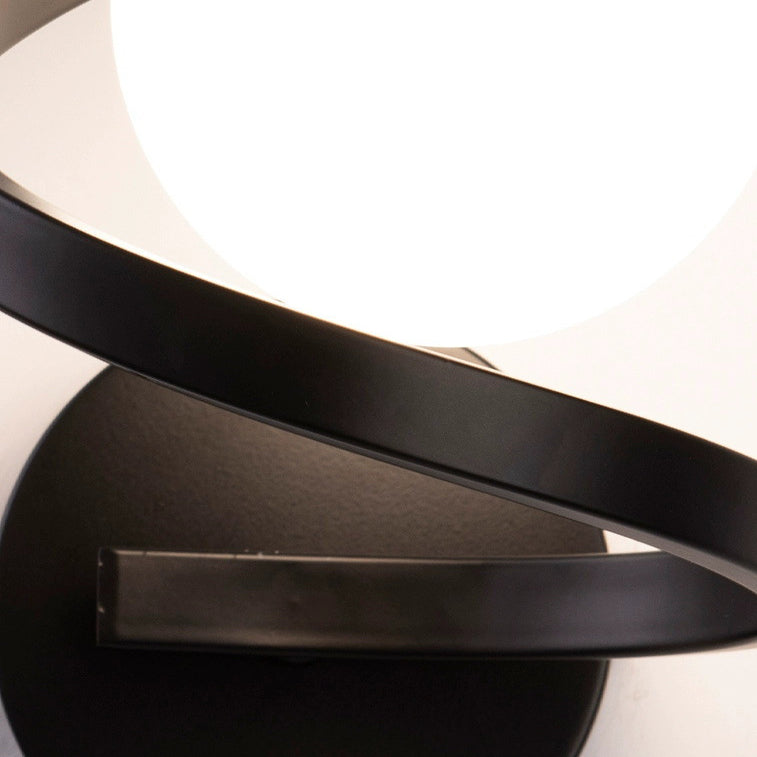 Iron Glass Sphere Bedroom Wall Lamp
