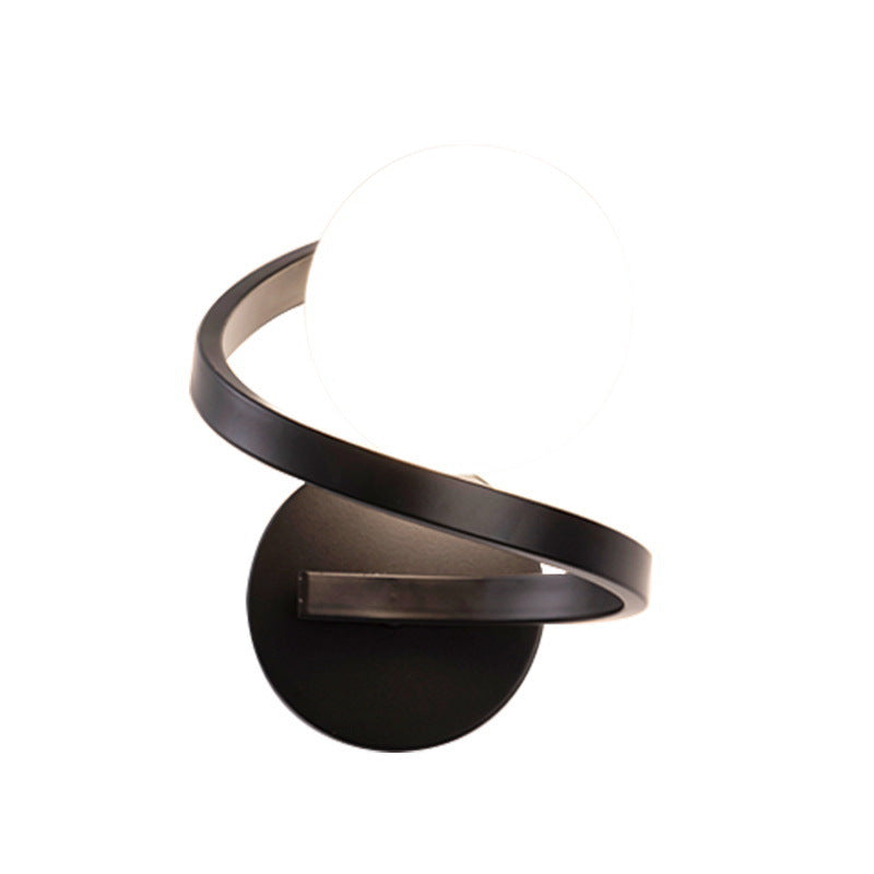 Iron Glass Sphere Bedroom Wall Lamp