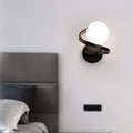 Iron Glass Sphere Bedroom Wall Lamp
