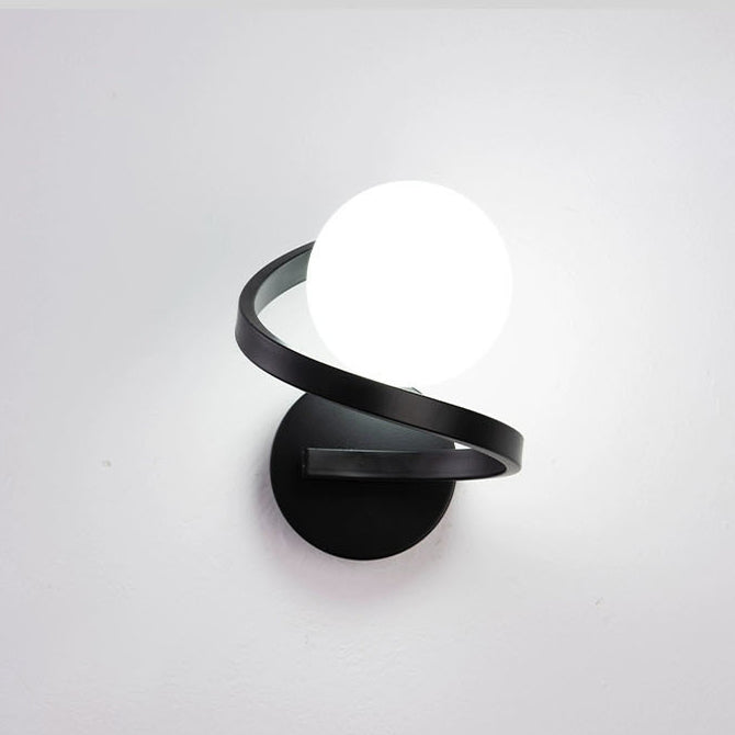 Iron Glass Sphere Bedroom Wall Lamp