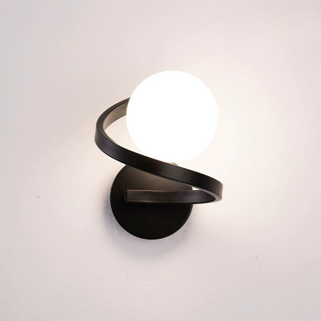 Iron Glass Sphere Bedroom Wall Lamp