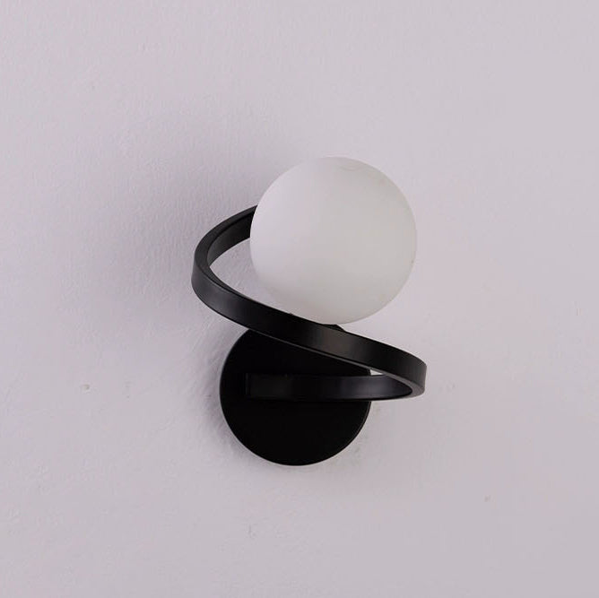 Iron Glass Sphere Bedroom Wall Lamp