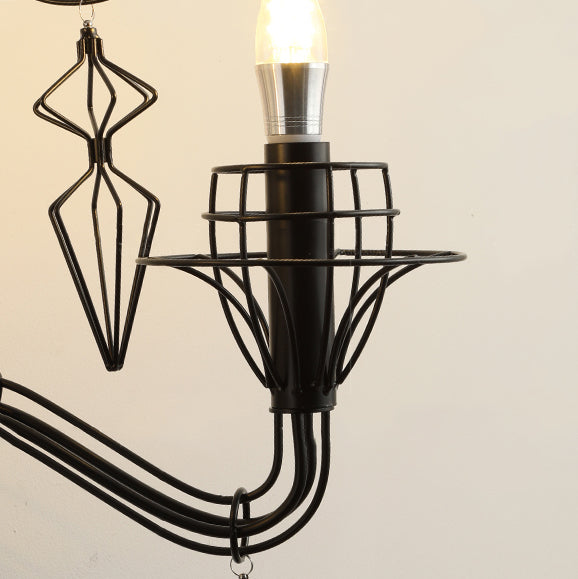 Curved Iron Glass Horn-Inspired Wall Lamp