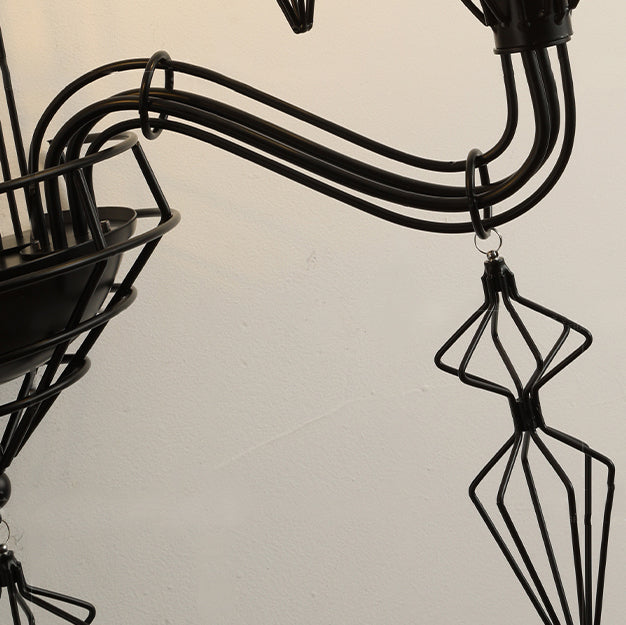Curved Iron Glass Horn-Inspired Wall Lamp