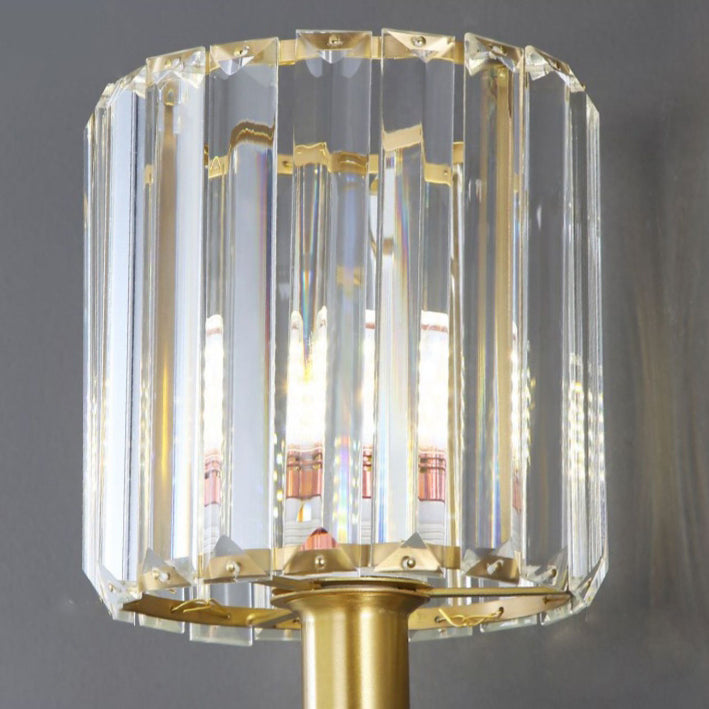 Cylinder Copper Glass Bedroom Wall Lamp