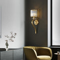 Cylinder Copper Glass Bedroom Wall Lamp