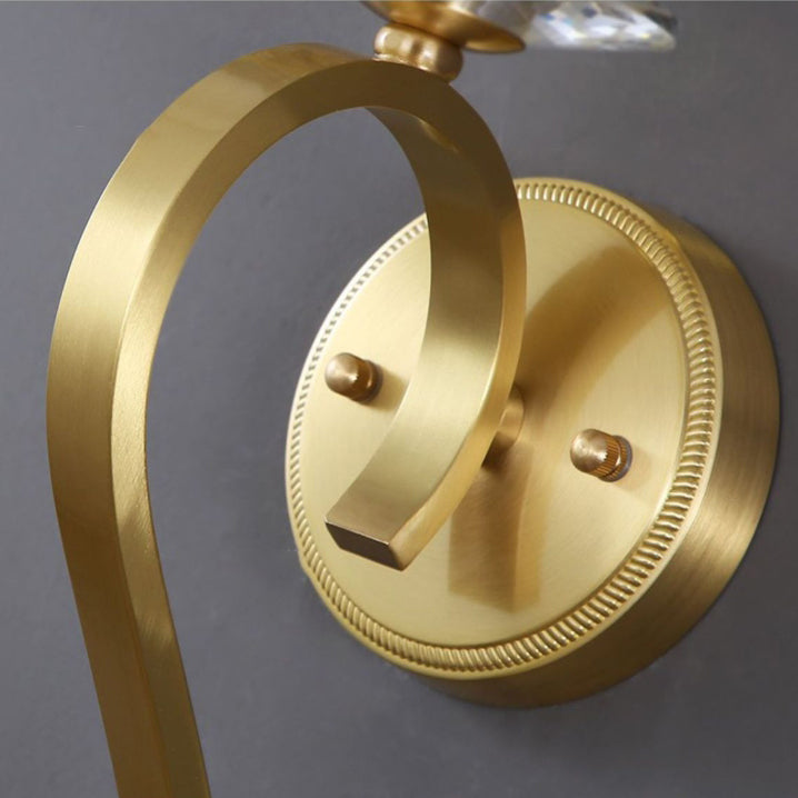 Cylinder Copper Glass Bedroom Wall Lamp
