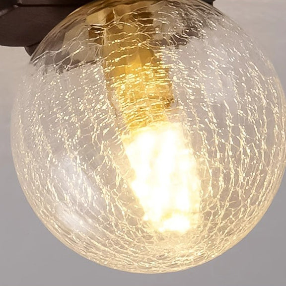 Floral Ash Wood Glass Wall Lamp