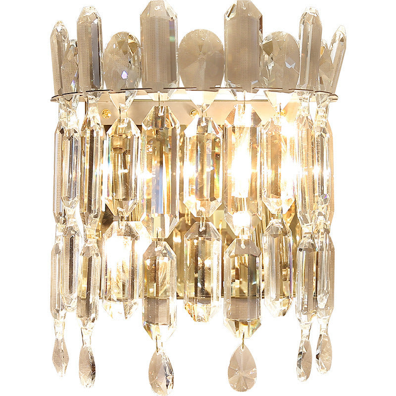 Metal Crystal Water Drop 2-Light Wall Lamp