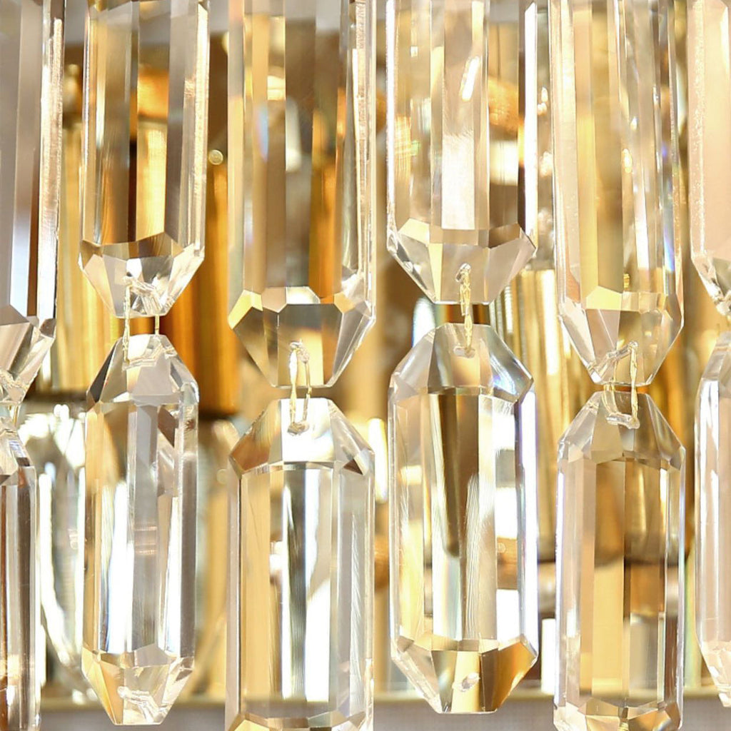 Metal Crystal Water Drop 2-Light Wall Lamp
