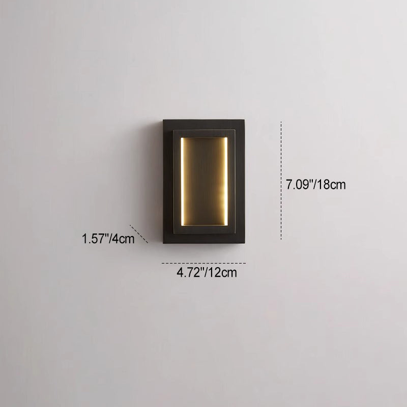 Rectangular Copper Bedroom Wall Lamp