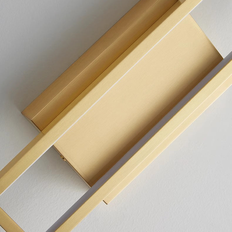 Rectangular Copper Bedroom Wall Lamp