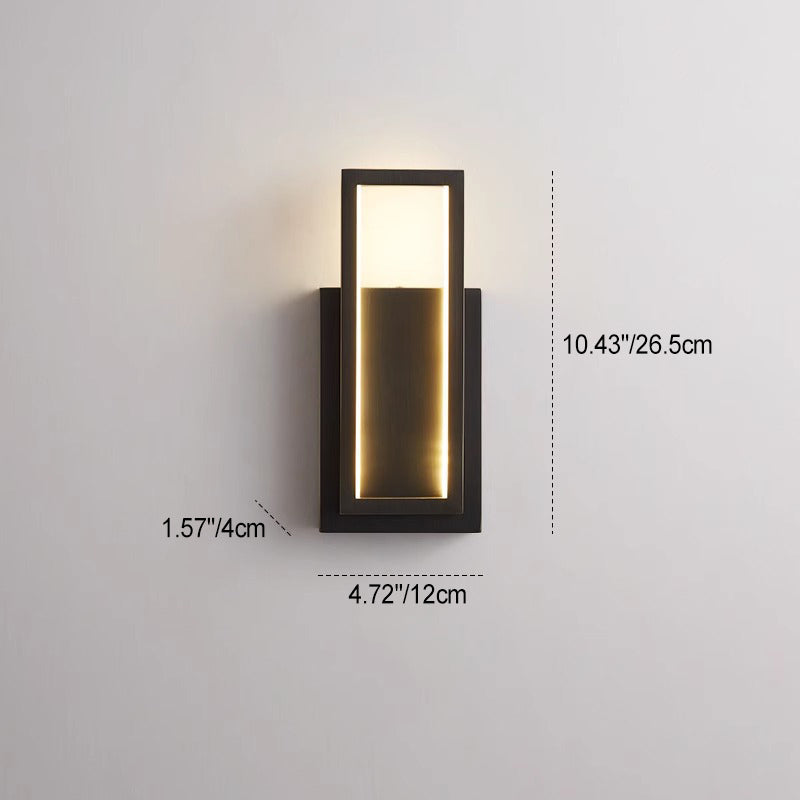 Rectangular Copper Bedroom Wall Lamp