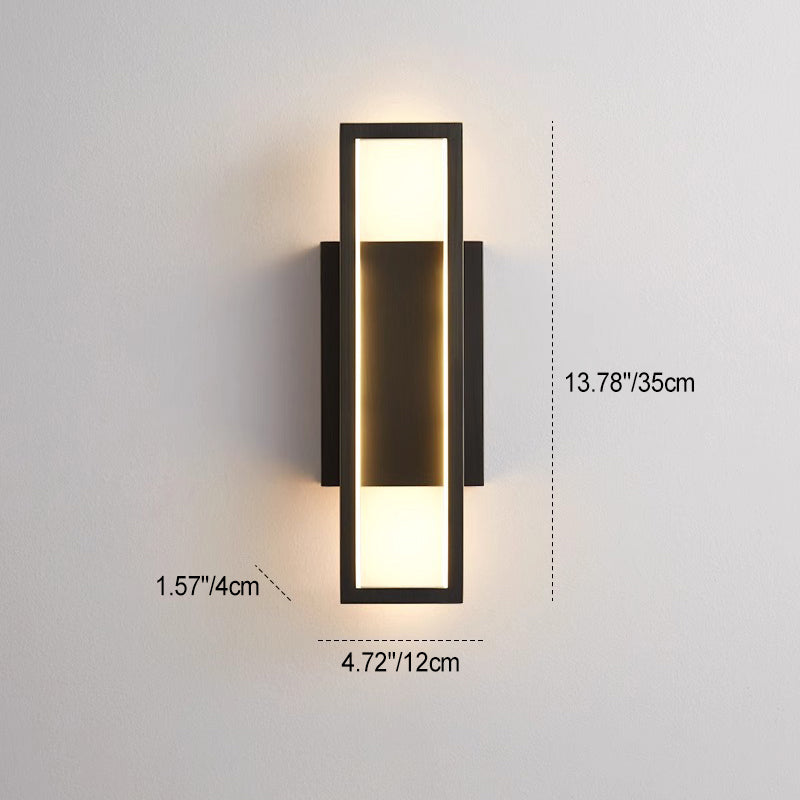 Rectangular Copper Bedroom Wall Lamp