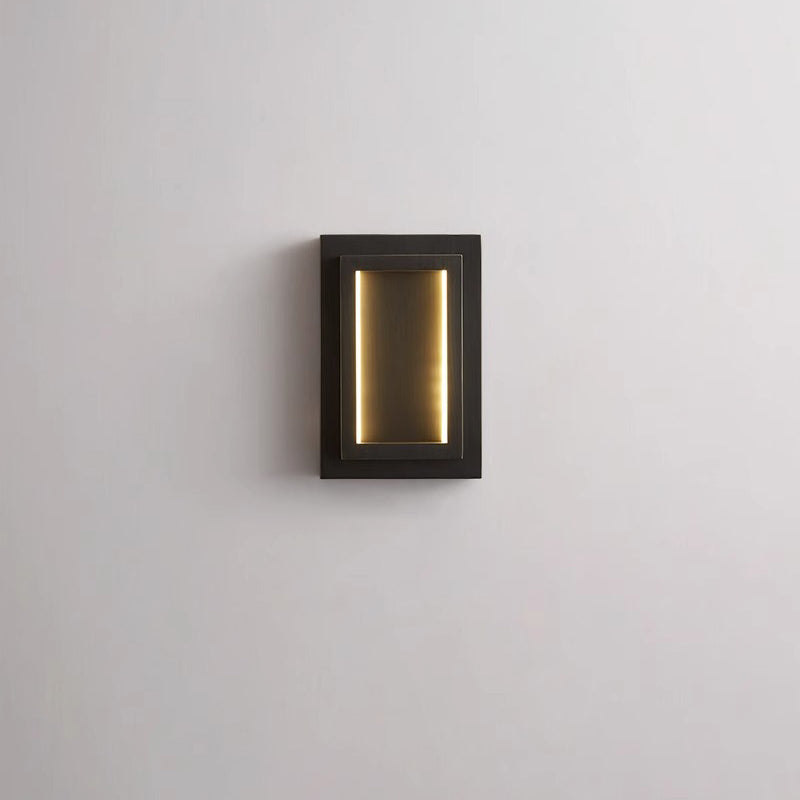 Rectangular Copper Bedroom Wall Lamp