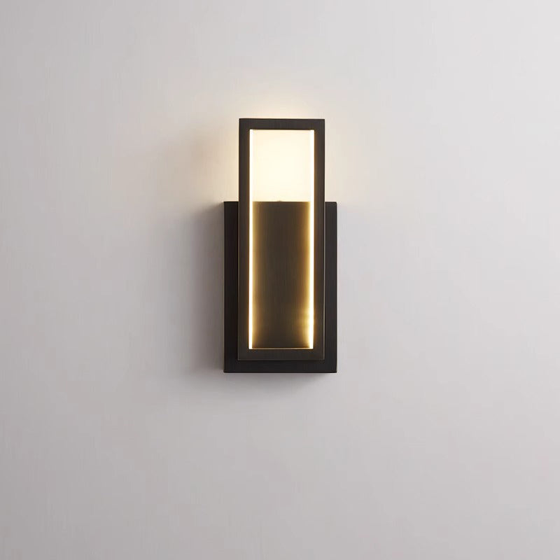Rectangular Copper Bedroom Wall Lamp