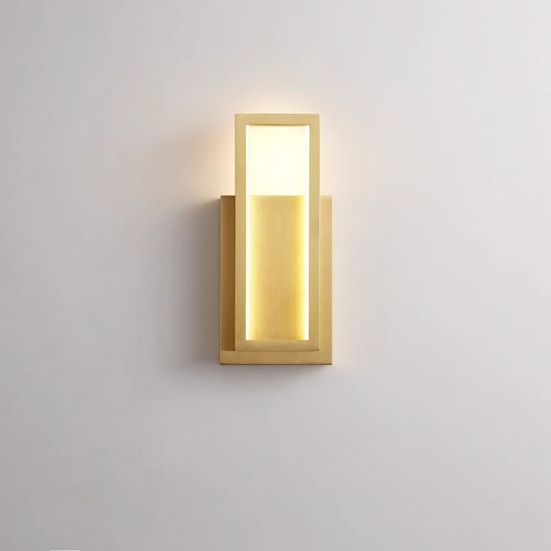 Rectangular Copper Bedroom Wall Lamp