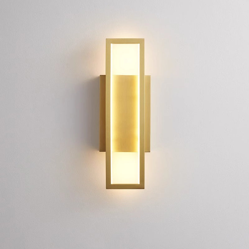 Rectangular Copper Bedroom Wall Lamp
