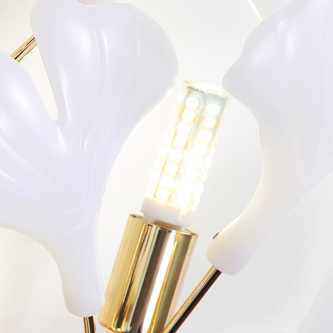Ceramic Ginkgo Biloba Bedroom 2-Light Wall Lamp