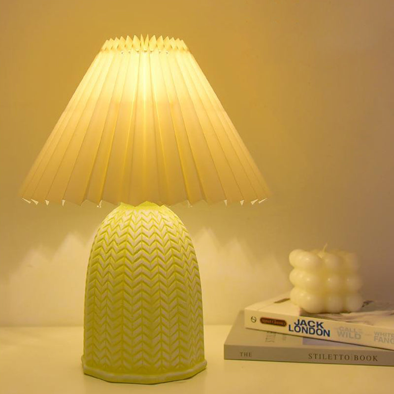 Fabric Ceramic Frustum Cone Table Lamp