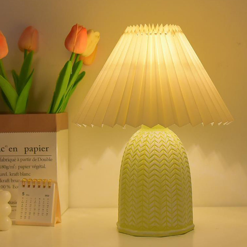 Fabric Ceramic Frustum Cone Table Lamp